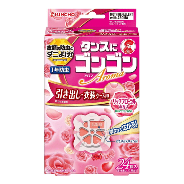 KINCHO Drawer and Closet Insect Repellent Floral Scent 24 Pieces