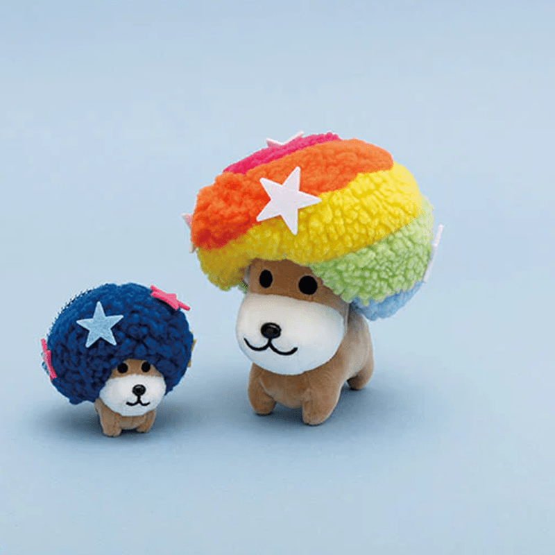 SAN-X Afro-haired Aurora Dog Plush Keychain - Image 3