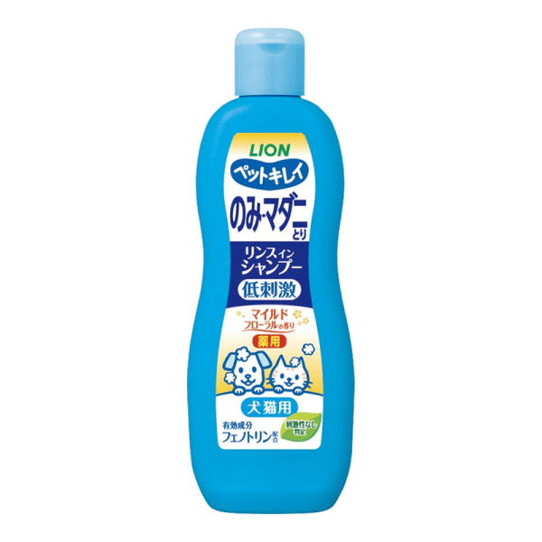 LION Flea Control&Coat Care Shampoo for Dogs&Cats – Mild Floral Scent 330ml