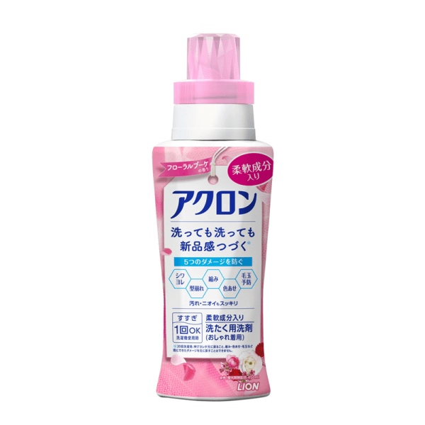 LION Akron Laundry Detergent, Bouquet Fragrance, 450ml