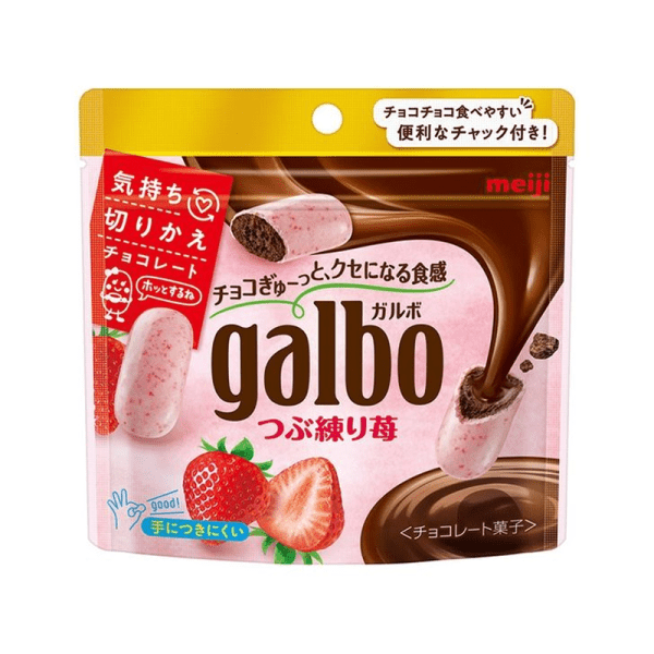 MEIJII galbo Strawberry Chocolate, 58g per bag