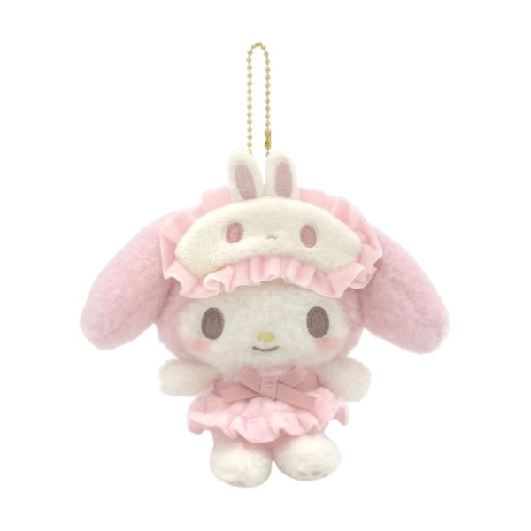 SANRIO Friendly Pajama Series Plush Keychain My Melody/Hello Kitty