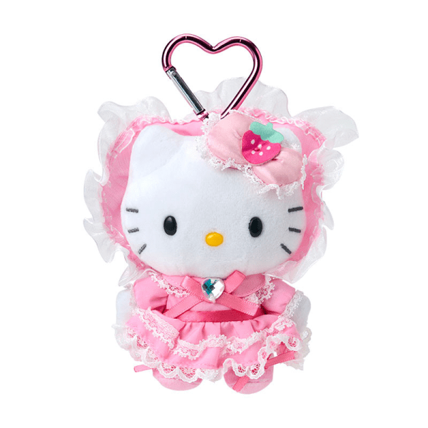 SANRIO Hello Kitty Lolita Series Plush Keychain, Pink/Black