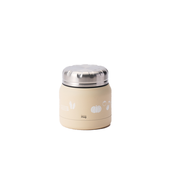AKOMEYA TOKYO Insulated Bento Box/Thermos Cup, Ivory Mini Version