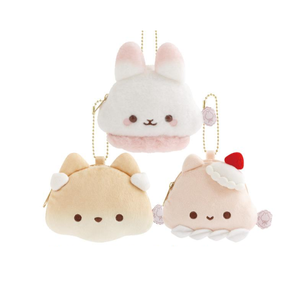 SAN-X Sumikko Gurashi Marshmallow Bunny Series Plush Coin Purse Charm – Multiple Styles Available