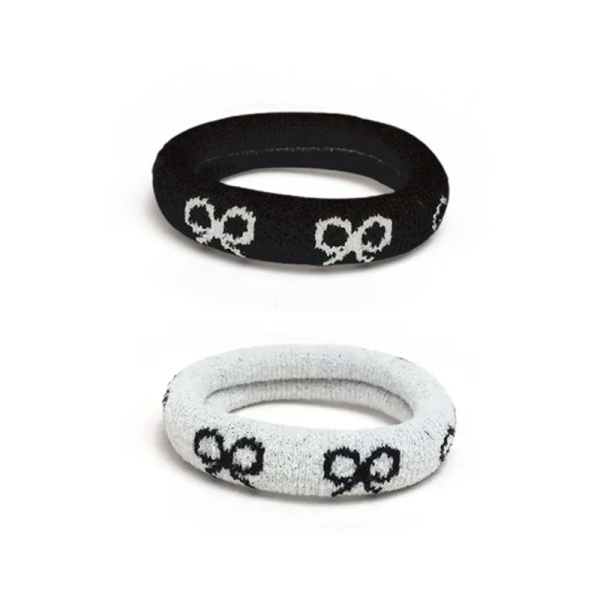 LUPIS Bow Pattern Elastic Hair Tie v2885 Ivory/Black