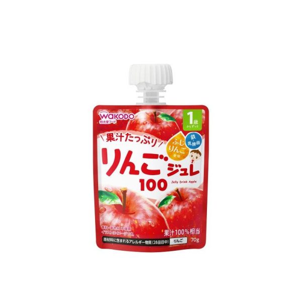 WAKODO Apple Jelly Puree Fruit and Vegetable Juice Iron Lactic Acid Bacteria Snack 1 Year Plus 70g
