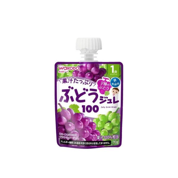 WAKODO Grape Jelly Puree Fruit and Vegetable Juice Iron and Lactic Acid Bacteria Snack 1 Year Plus 70g