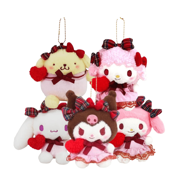SANRIO nakajima bow heart doll keychain