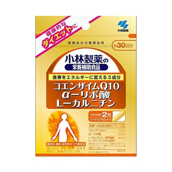 KOBAYASHI Coenzyme Q10 α-lipoic Acid & L-carnitine Supplements 60 pcs