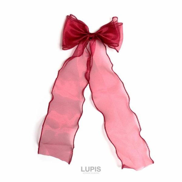 LUPIS Ribbon Bow Hair Clip, Red