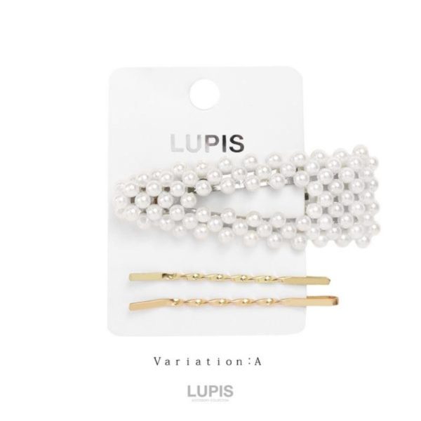 LUPIS Pearl Gold Hair Clip Set – Two Options Available