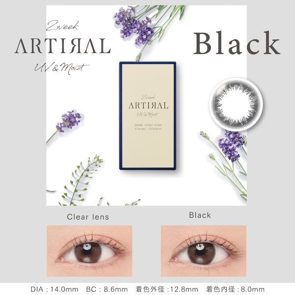 Artiral 2-Week Black DIA|14.0mm 6pcs Color Contact Lenses