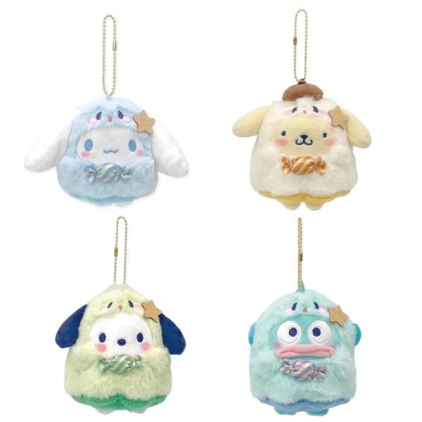 SANRIO plush keychains, multiple styles available.