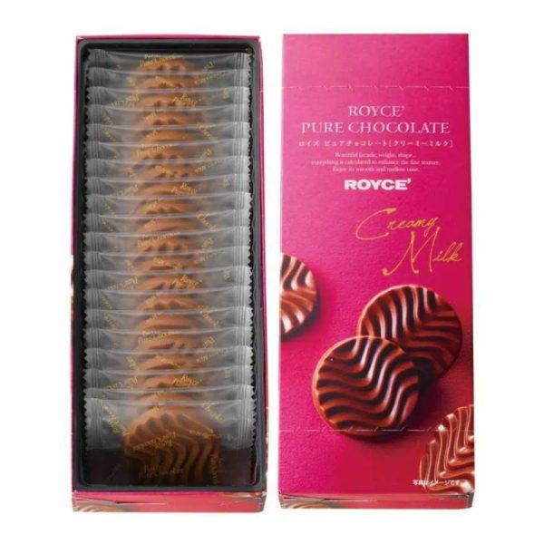 ROYCE Wavy Chocolates, 20 pieces per pack, multiple flavors available.
