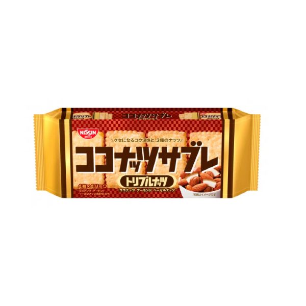 NISSIN Almond Flavor Coconut Crispy Biscuits, 16 Pieces Pack