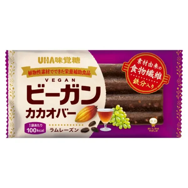 UHA Youha Plant Dietary Fiber Vegan Cocoa Bar Rum Raisin 26.5g