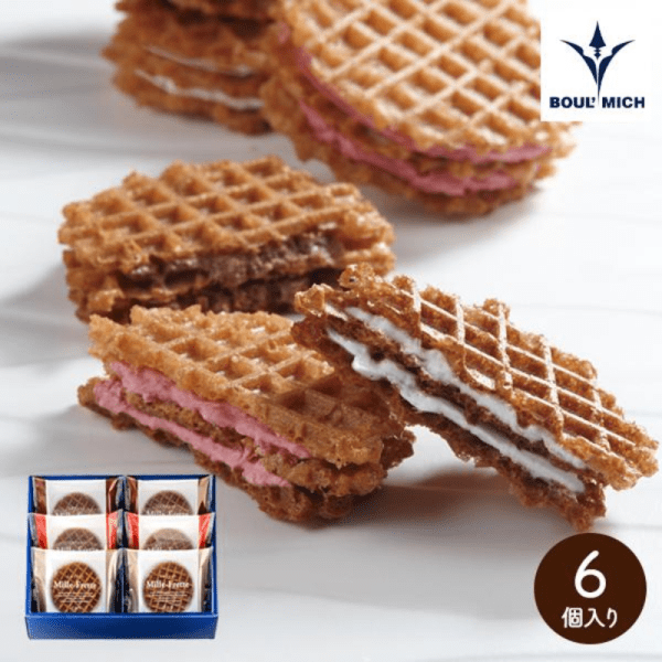 boulmich Tokyo Ginza Milfret Sandwich Biscuits 6 in Three Flavors