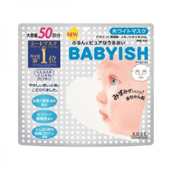 KOSE Cosmebox Clear Turn Baby Eish White Mask 50 Pcs 590ml