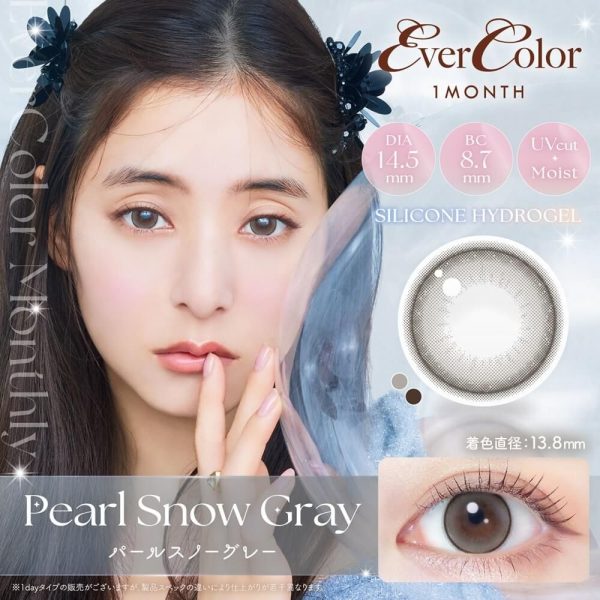 EverColor Monthly Pearl Snow Gray DIA|14.5mm 2pcs Colore Contact Lenses