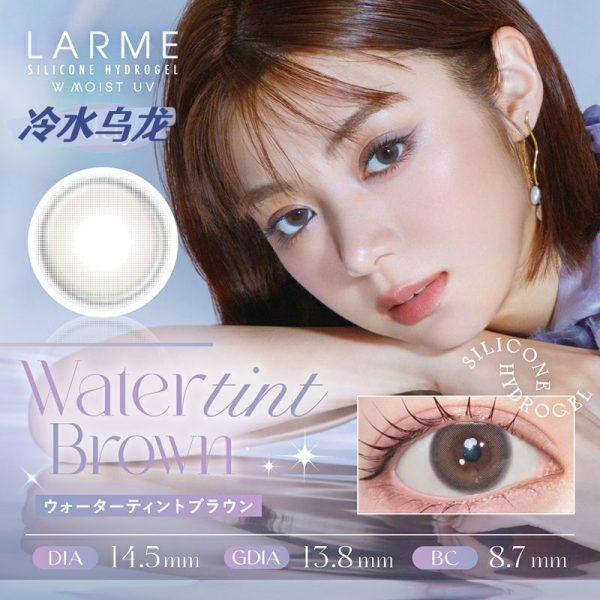 Larme Silicone Hydrogel 1Day Water Tint Brown DIA|14.5mm 10pcs Colored Contacts