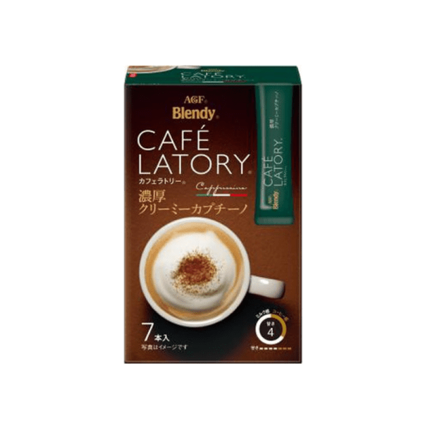 Ajinomoto AGF Cafe Latory, Rich Creamy Cappuccino, 7 Sticks Pack, Instant Coffee