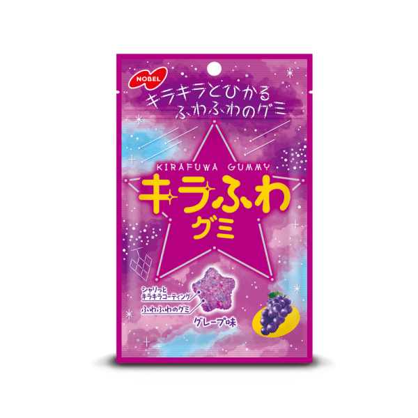 Nobel Confectionery Kira Fuwa Gummy Grape Flavor 50g