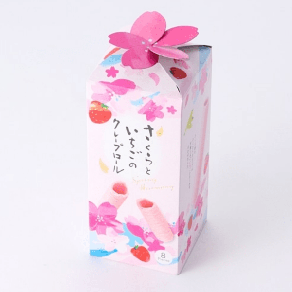 Sakura and strawberry crepe roll8pc