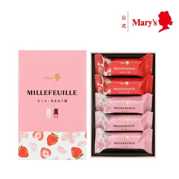 Mary’s Spring Sakura Strawberry Mille-Feuille Pastry 10 pcs / 5 pcs
