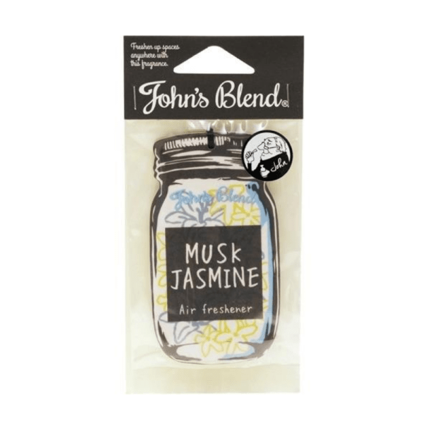 JOHN’S BLEND Hanging Car Wardrobe Air Freshener, Musk and Jasmine Scent, 11g