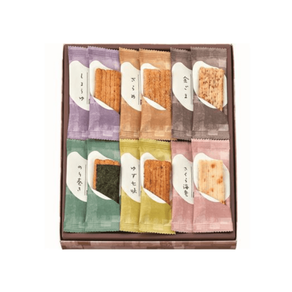Chuo Ken Senbei Sakura Limited Edition Senbei Rice Cracker Gift Box 20 Pieces 6 Flavors