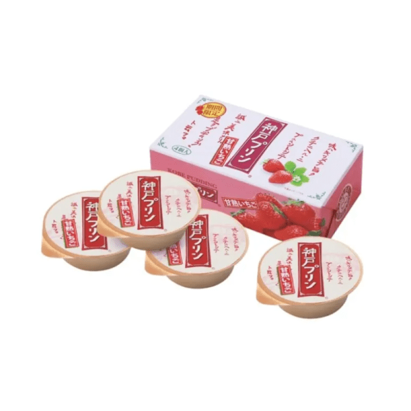 TORAKU  Kobe Pudding Ripe Strawberries Flavor 4 pcs