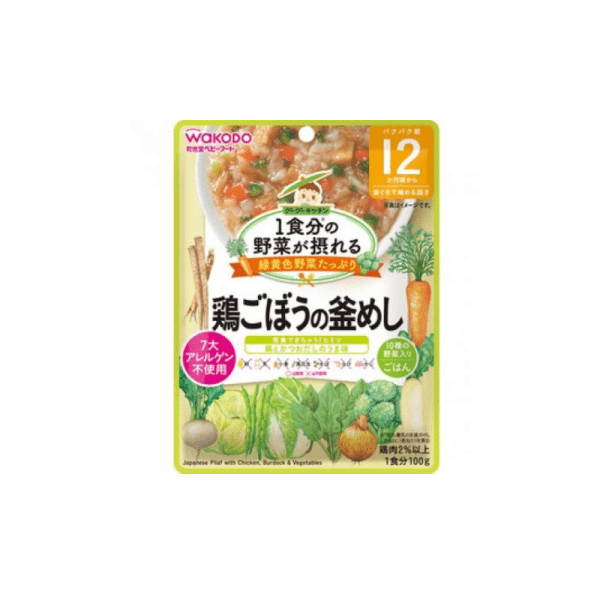 WAKODO Baby Food Vegetable Intake Chicken Burdock Rice 1 Year+ 100g