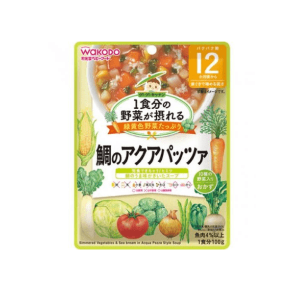 WAKODO Baby Food Vegetable Intake Sea Bream and Vegetables Stew 1 Year+ 100g