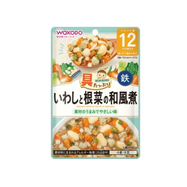 WAKODO Baby Japanese Sardine and Root Vegetables Baby Food 1 Year+ 80g