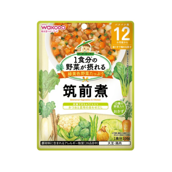 WAKODO Baby Food Vegetable Intake Chikuzenni 1 Year+ 100g
