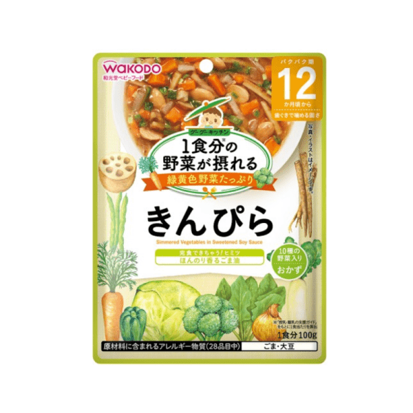 WAKODO Baby Food Vegetable Intake Kinpira Vegetables 1 Year+ 100g
