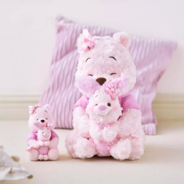 Disney 2025 Cherry Blossom Limited Edition Plush Keychain – Winnie the Pooh & Piglet