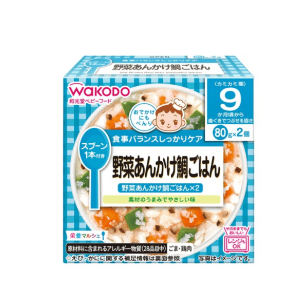 WAKODO Baby Sea Bream Rice with Vegetable Sauce Baby Food 9 Months+ 160g