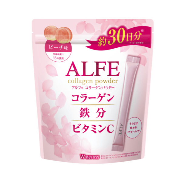 TAISHO Pharmaceutical ALFE Collagen Powder 30 Bags Peach Flavor