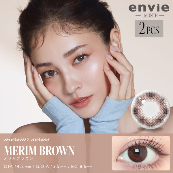 envie Monthly Merim Brown DIA|14.2mm 2pcs Color Contact Lenses