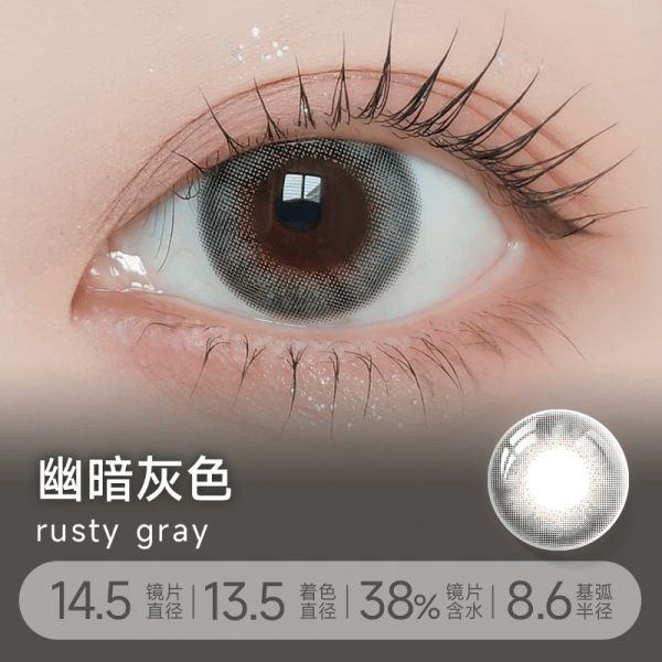 LILMOON Monthly Rusty Gray DIA|14.5mm 1pcs Color Contact Lenses