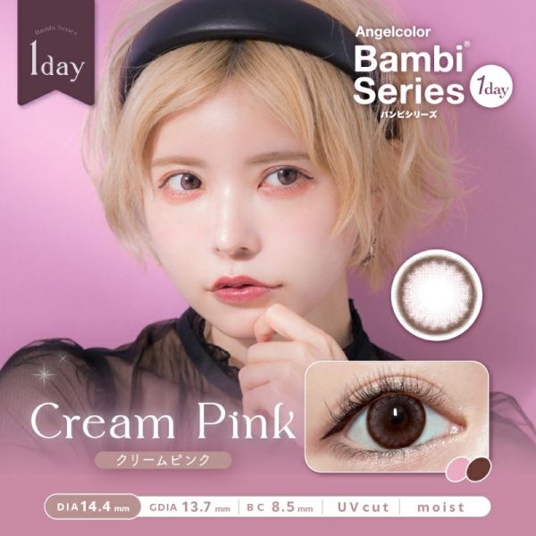 Angelcolor Bambi 1Day Cream Pink DIA|14.4mm 10pcs Color Contact Lenses