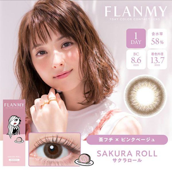 FLANMY 1Day Sakura Roll DIA|14.5mm 10pcs Color Contact Lenses