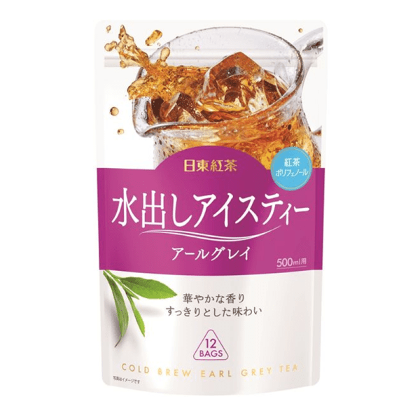 Nittoh Red Tea, Cold Brew Earl Grey Tea Bags, 12 Bags Pack