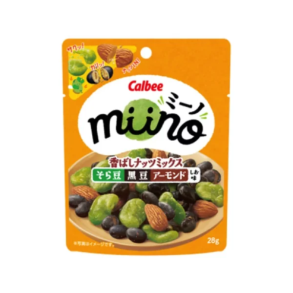 CALBEE miino Salted Broad Beans Black Beans & Almonds 28g