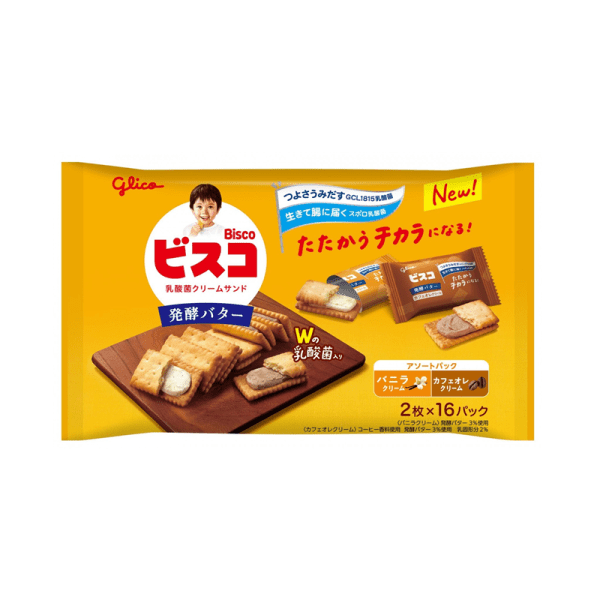 Glico Bisco large bag fermented butter Assorts pack of 32 pieces