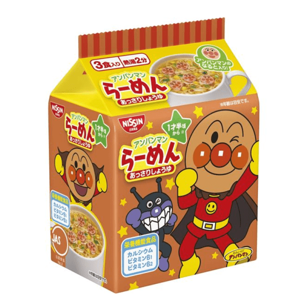 NISSIN Nissin Bread Superman Children’s Noodles Nutrition Noodles Instant Noodles Seafood Soy Sauce 30g * 3