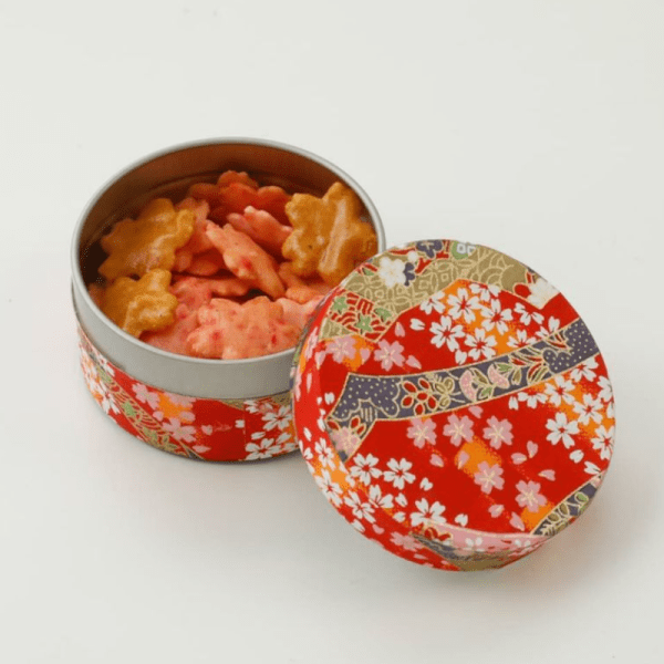 Souzen Sakura Rice Crackers Tin Can 16 g