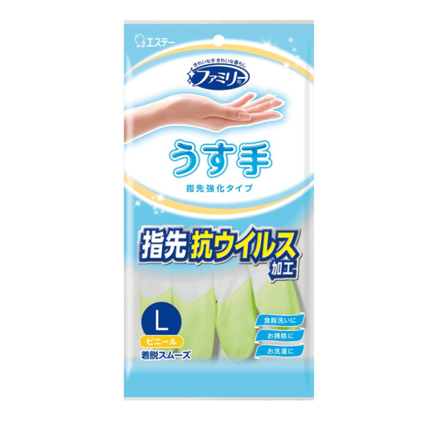 ST Aishiting Household Ultra-Thin Vinyl Gloves, Size L, Green